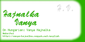 hajnalka vanya business card